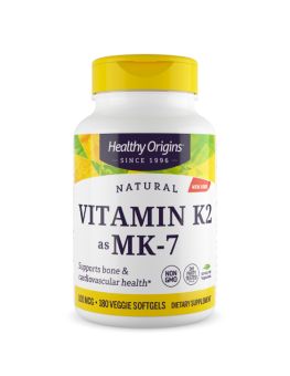 Healthy Origins Vitamin K2 as MK-7 100mcg 180 Veggie Softgels (Short Dated 10/23)