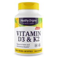 Healthy Origins Vitamin D3 & K2 50mcg/200mcg 180 Softgels